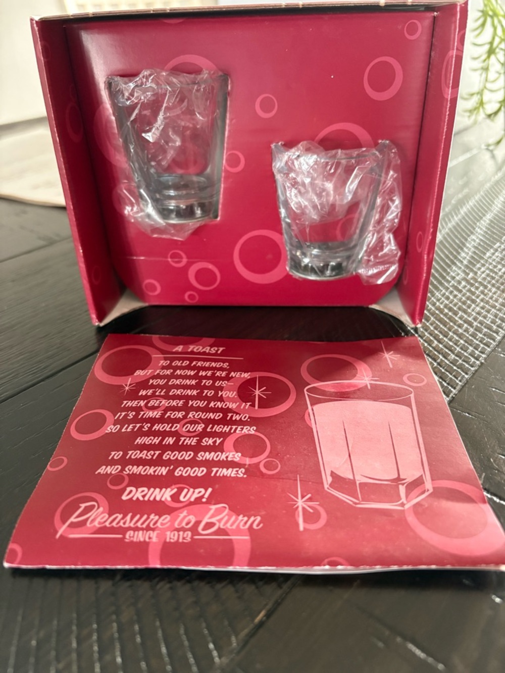 Camel cigarettes, cigarette activated shot glasses